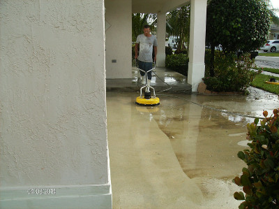 Patios and walkways pressure cleaned